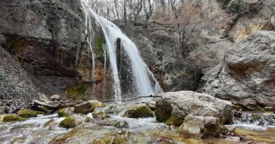 Панорамный вид: водопад Джур-Джур